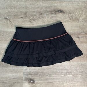 Lucky in Love Black Mini Skirt with Orange Accent